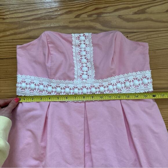 Lilly Pulitzer Pink Dress Strapless Girls Size 10 - Picture 10 of 11